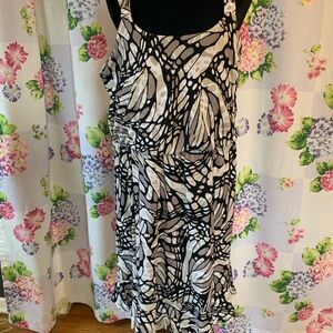 Style & Co. Black and White Asymmetrical Dress